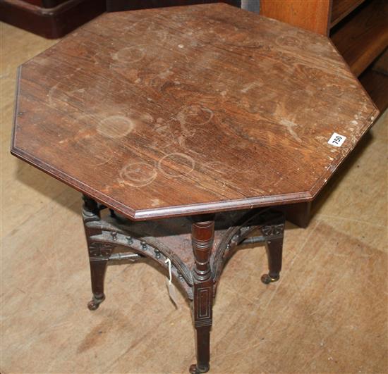 Octagonal oak two tier table